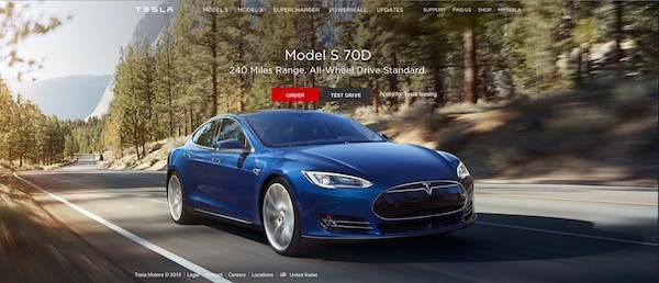 Официальный сайт компании Tesla Motors